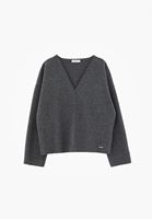 Bayan Füme Yumuşak Dokulu V Yaka Kazak