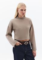 Bayan Kum Beji Yüksek Yaka Crop Kazak