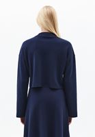 Bayan Lacivert Yüksek Yaka Crop Kazak