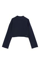 Bayan Lacivert Yüksek Yaka Crop Kazak