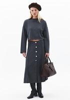 Bayan Füme Yüksek Yaka Crop Kazak