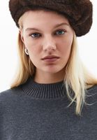 Bayan Füme Yüksek Yaka Crop Kazak