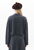 Bayan Füme Yüksek Yaka Crop Kazak