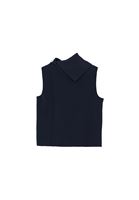 Bayan Lacivert Yüksek Yaka Düğmeli Süveter