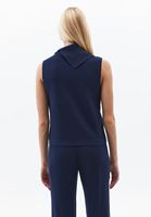 Bayan Lacivert Yüksek Yaka Düğmeli Süveter