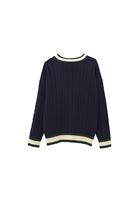 Bayan Lacivert Oversize V Yaka Hırka