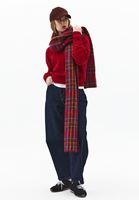 Bayan Kırmızı Bot Yaka Triko Kazak