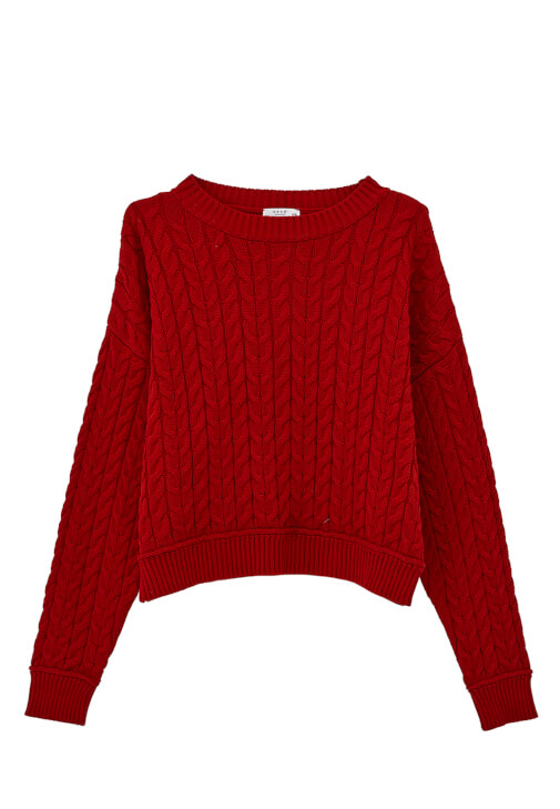 Triko Kazak ve Orta Bel Pantolon Kombini