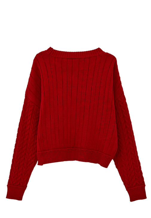 Triko Kazak ve Orta Bel Pantolon Kombini