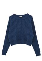 Bayan Petrol Mavisi Bot Yaka Triko Kazak