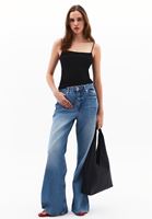 Women Black Cotton Strappy Tank Top