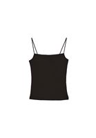 Women Black Cotton Strappy Tank Top