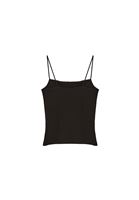 Women Black Cotton Strappy Tank Top