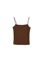 Women Brown Cotton Strappy Tank Top