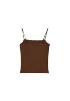 Women Brown Cotton Strappy Tank Top