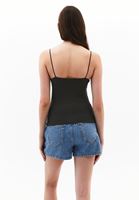 Women Khaki Cotton Strappy Tank Top