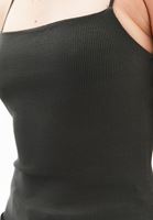 Women Khaki Cotton Strappy Tank Top