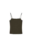Women Khaki Cotton Strappy Tank Top