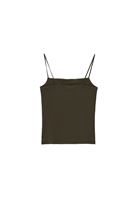 Women Khaki Cotton Strappy Tank Top