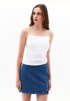Women White Cotton Strappy Tank Top