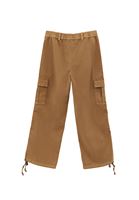 Bayan Kahverengi Yüksek Bel Jogger Kargo Pantolon