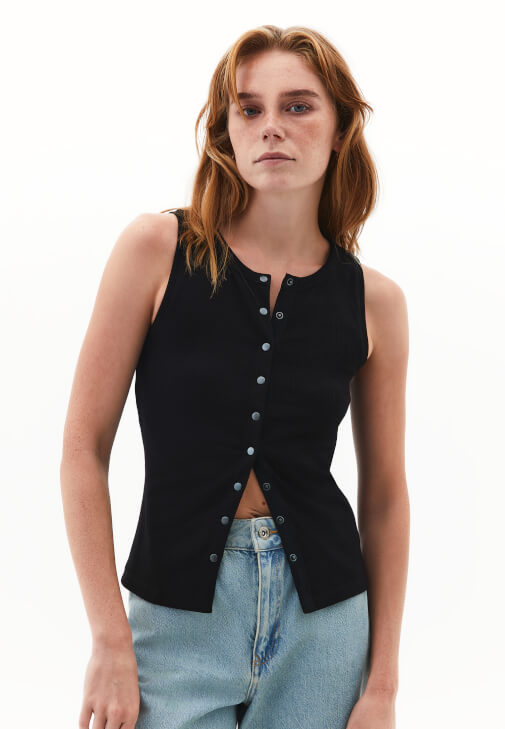 Siyah Çıtçıt Detaylı Atlet