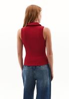 Bayan Kırmızı Polo Yaka Fermuarlı Atlet