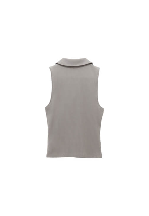 Fermuarlı Atlet ve Barrel-Fit Denim Kombini