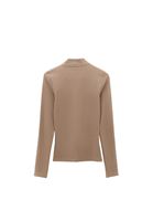 Bayan Kum Beji Pamuklu Fermuar Detaylı Tişört