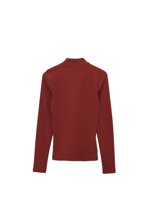 Pamuklu Fermuar Detaylı Tişört - Görsel 7