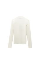 Bayan Krem Pamuklu Fermuar Detaylı Tişört