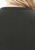 Bayan Yeşil Sıfır Yaka Düğmeli Tişört