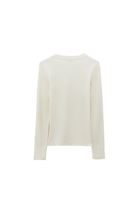 Bayan Krem Pamuklu Sıfır Yaka Tişört