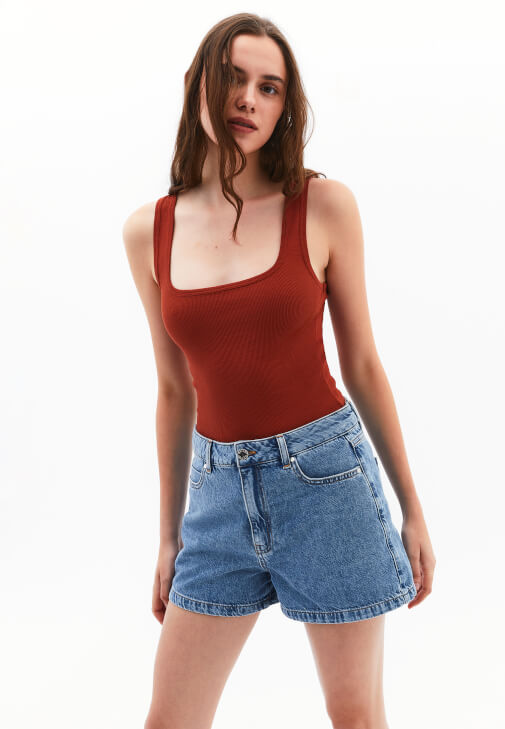 Kiremit Pamuklu Kare Yaka Atlet