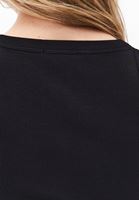 Bayan Siyah Pamuklu Halter Yaka Atlet