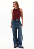 Bayan Bordo Pamuklu Halter Yaka Atlet