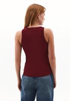 Bayan Bordo Pamuklu Halter Yaka Atlet