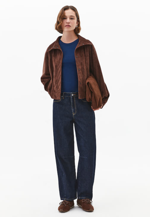 Halter Yaka Atlet ve Barrel-Fit Pantolon Kombini