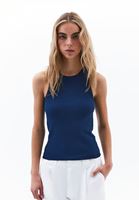Bayan Lacivert Pamuklu Halter Yaka Atlet