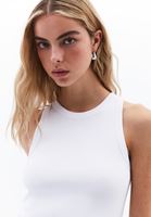 Bayan Beyaz Pamuklu Halter Yaka Atlet