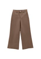 Bayan Bej Ultra Yüksek Bel Wide-Leg Pantolon