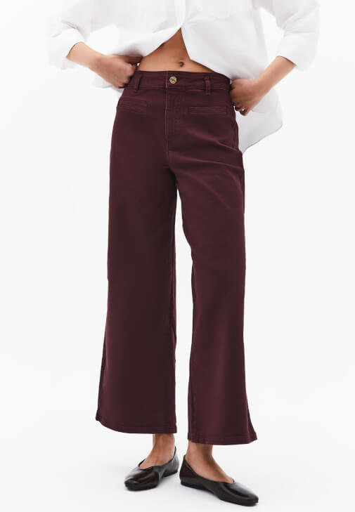 Bol Paça Pantolon ve Poplin Gömlek Kombini