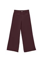 Bayan Bordo Ultra Yüksek Bel Wide-Leg Pantolon