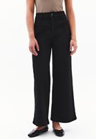 Bayan Siyah Ultra Yüksek Bel Wide-Leg Pantolon