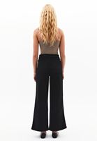 Bayan Siyah Ultra Yüksek Bel Wide-Leg Pantolon