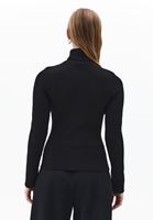 Bayan Siyah Pamuklu Uzun Kollu Roll Neck