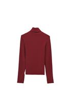 Bayan Bordo Pamuklu Uzun Kollu Roll Neck