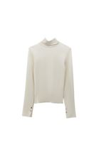 Bayan Krem Pamuklu Uzun Kollu Roll Neck