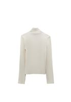 Bayan Krem Pamuklu Uzun Kollu Roll Neck