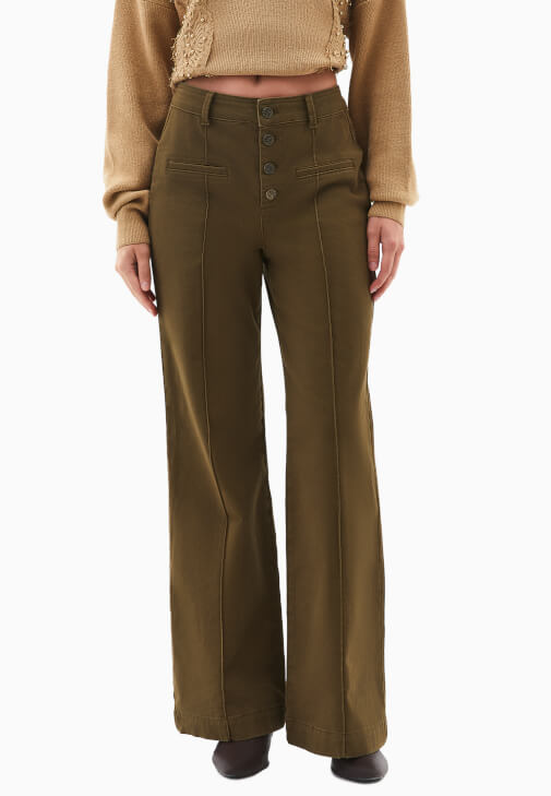 Wide-Leg Pantolon ve Dantelli Kazak Kombini